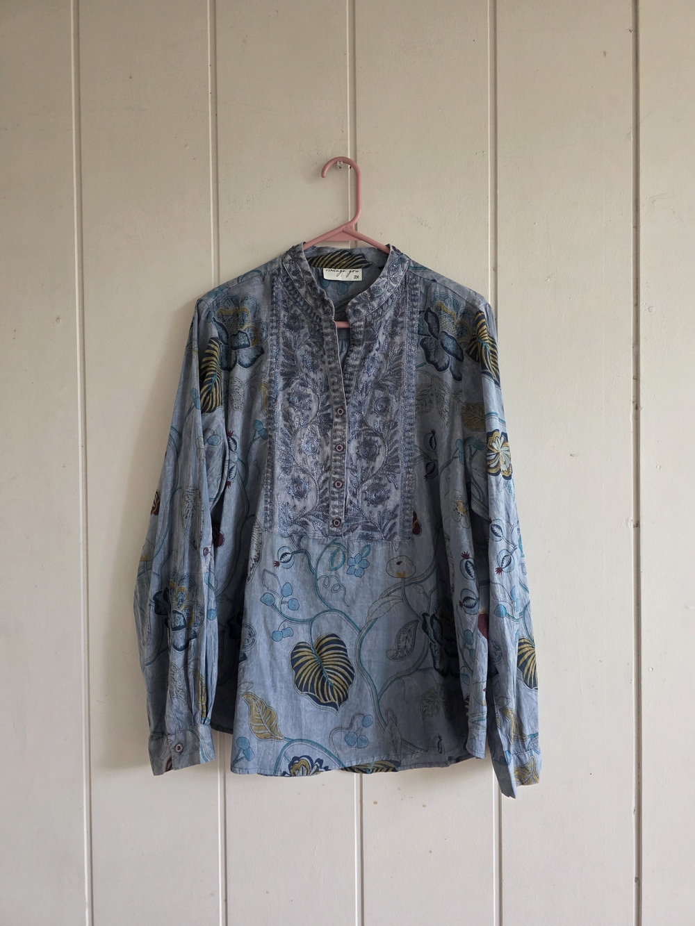 Vintage Goa Embroidered Boho Tunic Blouse